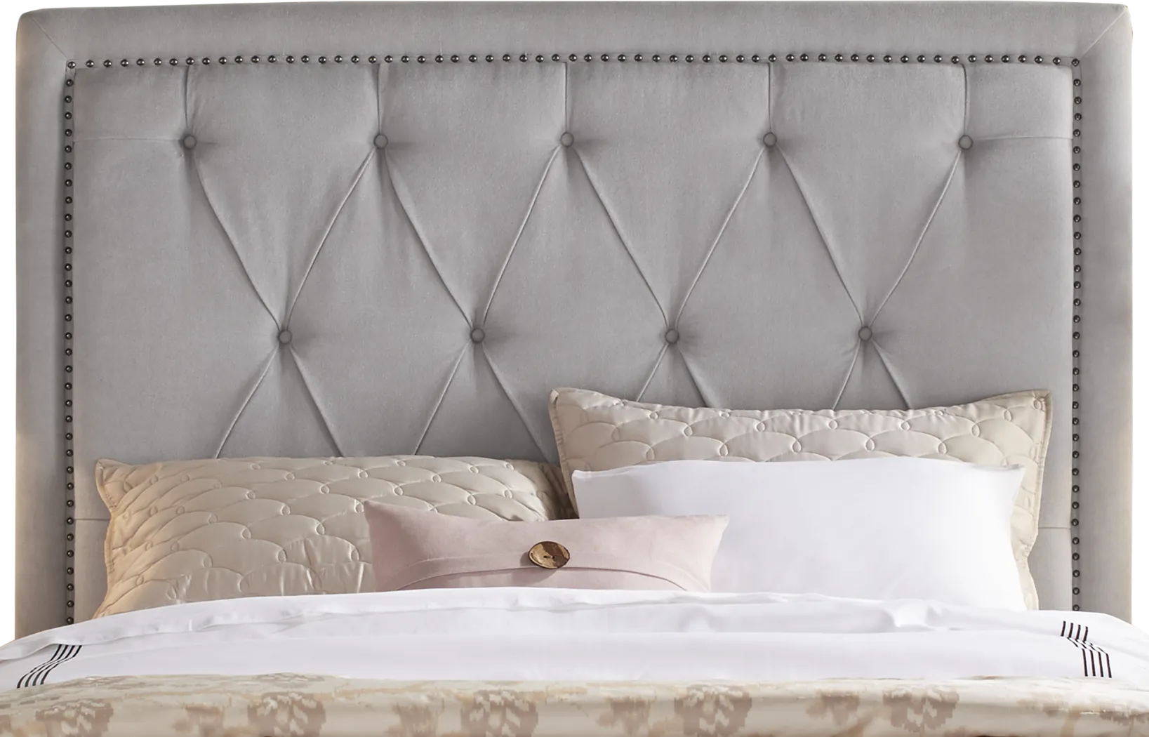 Elridge Dove Gray 3 Pc Queen Upholstered Bed - Thumbnail - Image 3