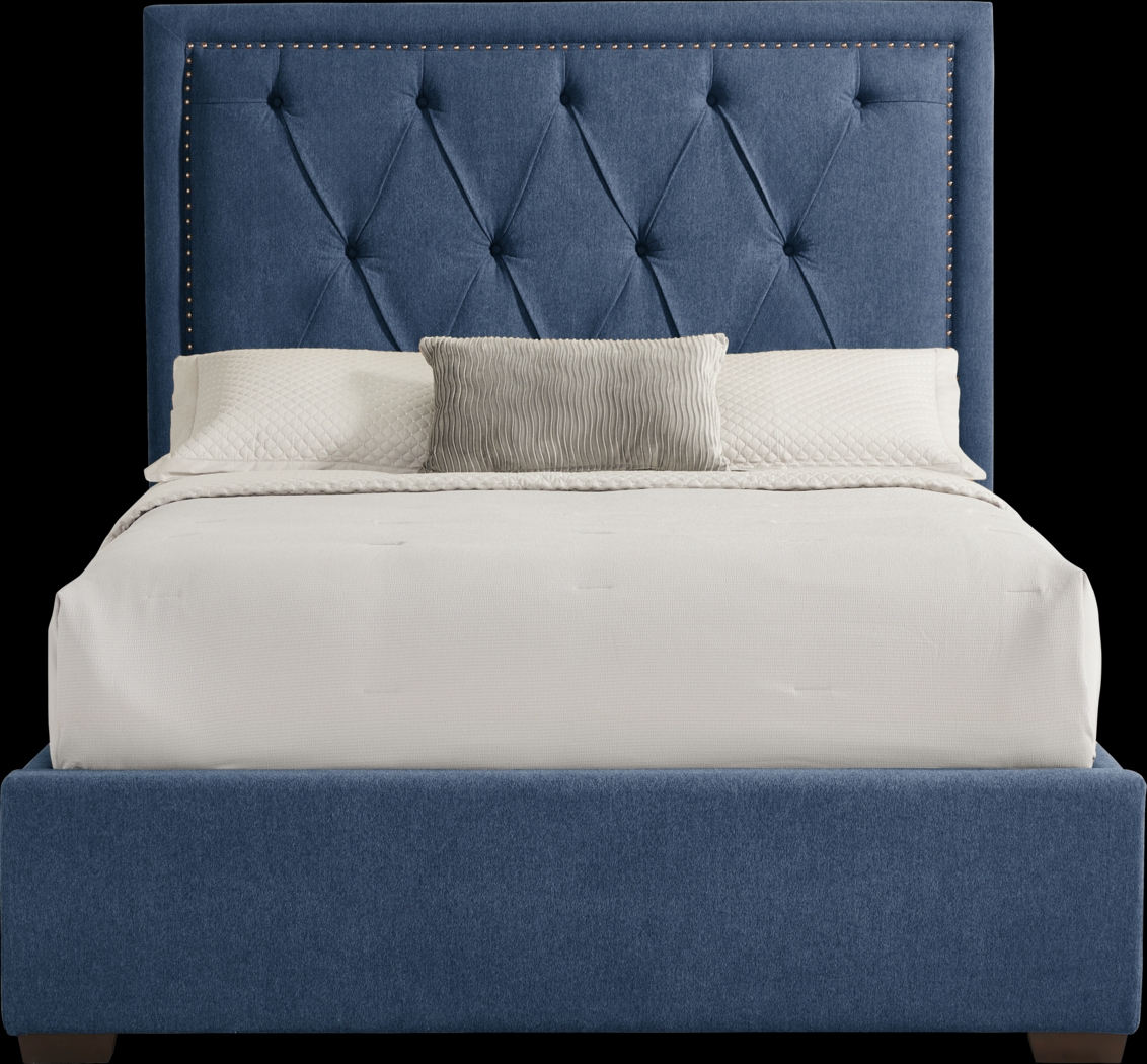 Elridge II Blue 3 Pc King Upholstered Bed - Thumbnail - Image 1
