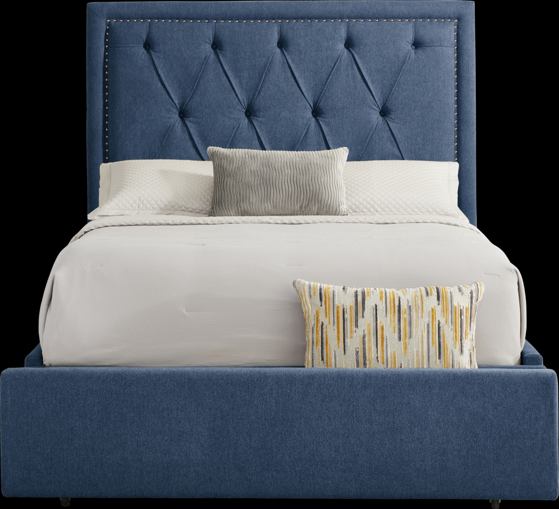 Elridge II Blue 3 Pc King Upholstered Storage Bed - Thumbnail - Image 1