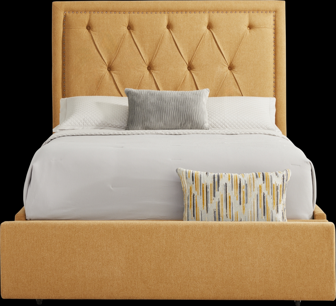 Elridge II Yellow 3 Pc King Upholstered Storage Bed - Thumbnail - Image 1