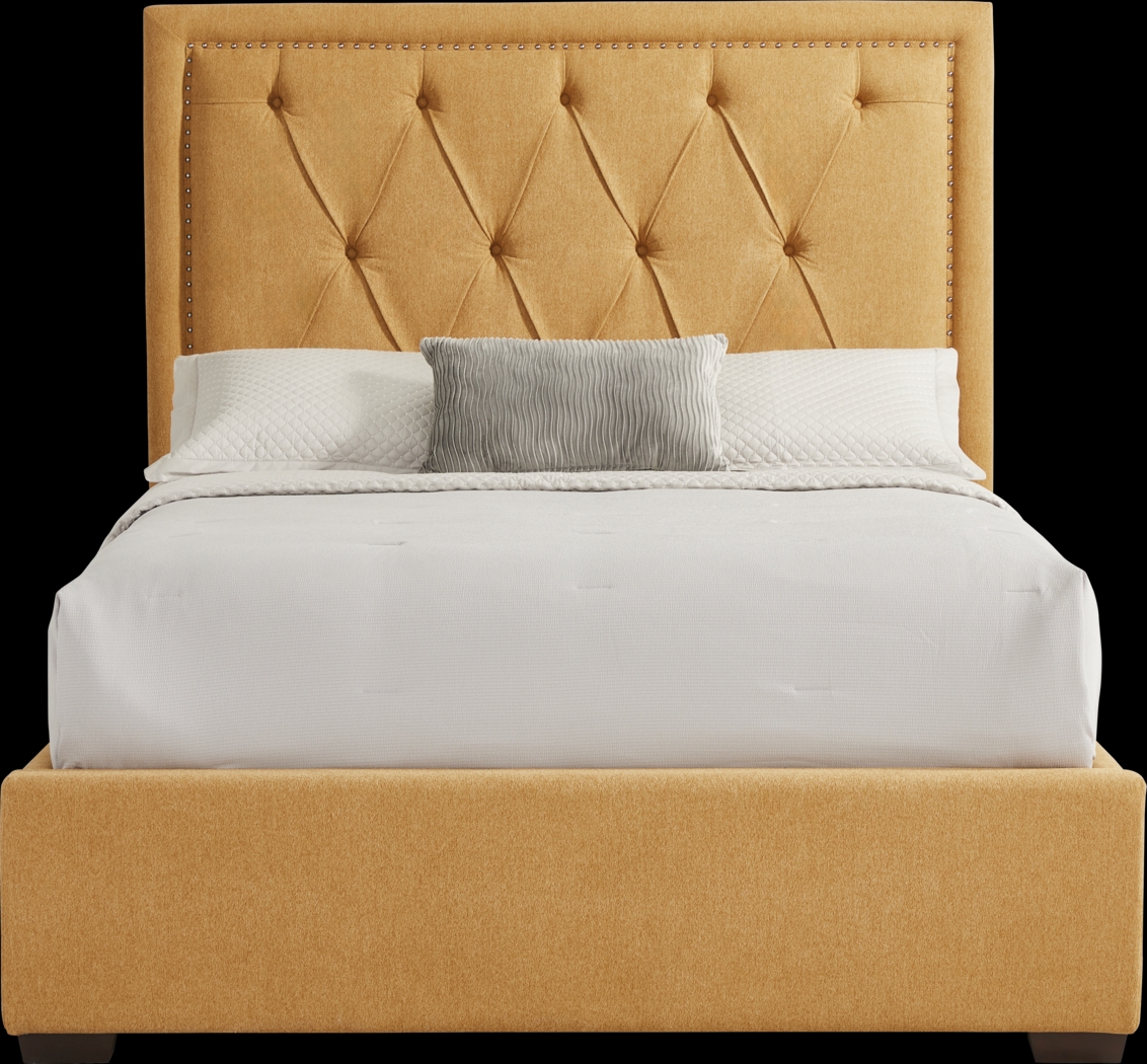 Elridge II Yellow 3 Pc Queen Upholstered Bed - Thumbnail - Image 1