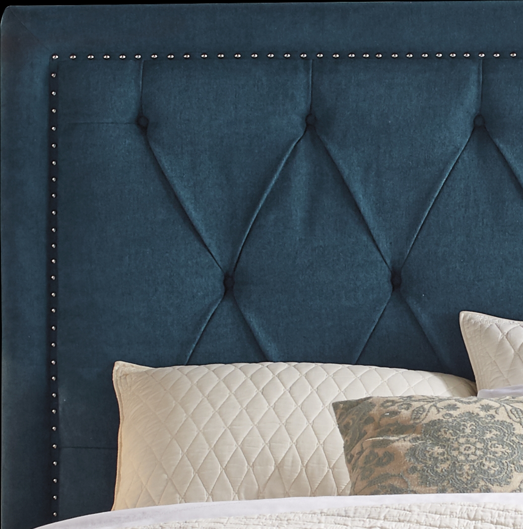 Elridge Teal 3 Pc King Upholstered Bed - Thumbnail - Image 2