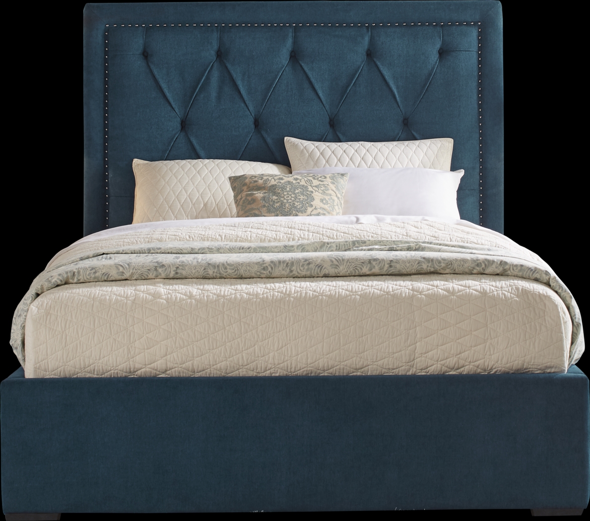 Elridge Teal 3 Pc King Upholstered Bed - Thumbnail - Image 1