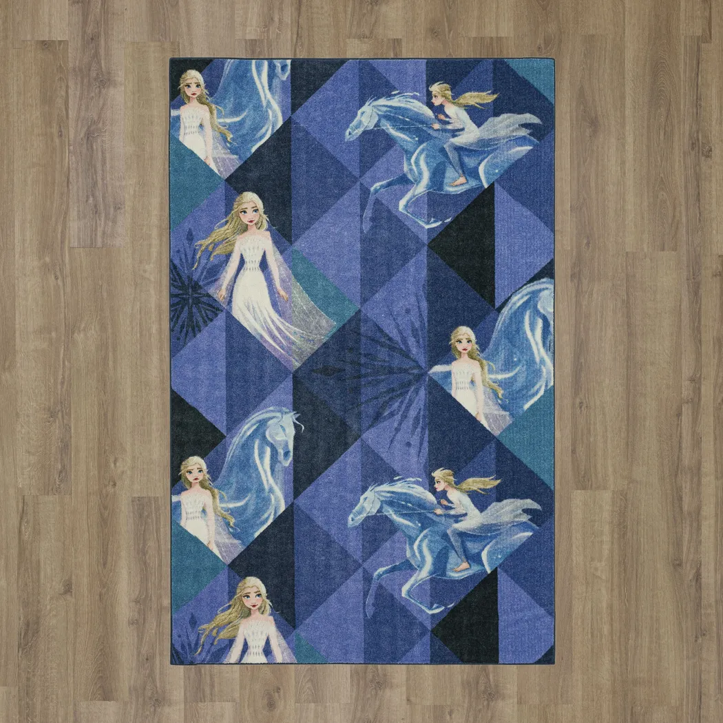 Kids Disney Elsa & Nokk Purple Geometry 5' x 8' Rug - Thumbnail - Image 4