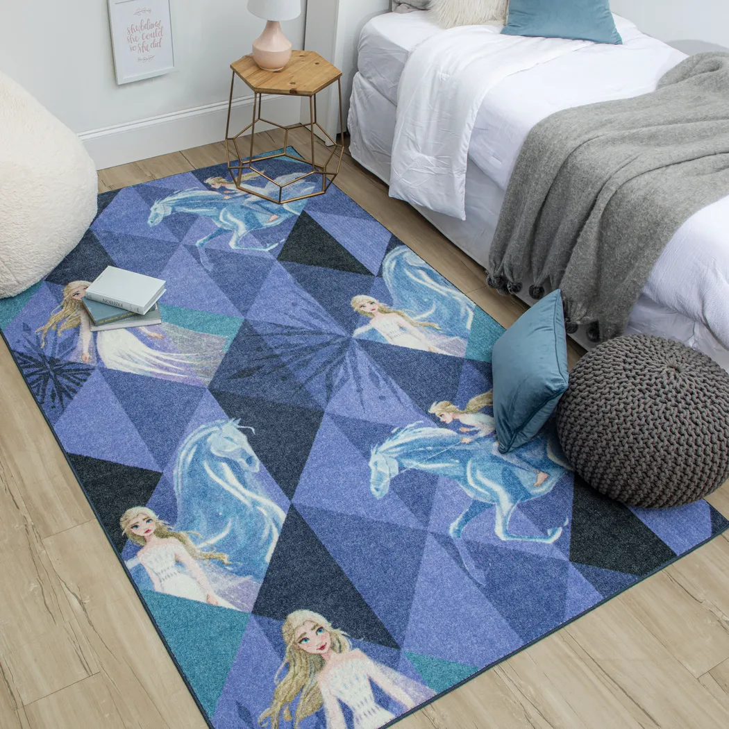 Kids Disney Elsa & Nokk Purple Geometry 5' x 8' Rug - Thumbnail - Image 5