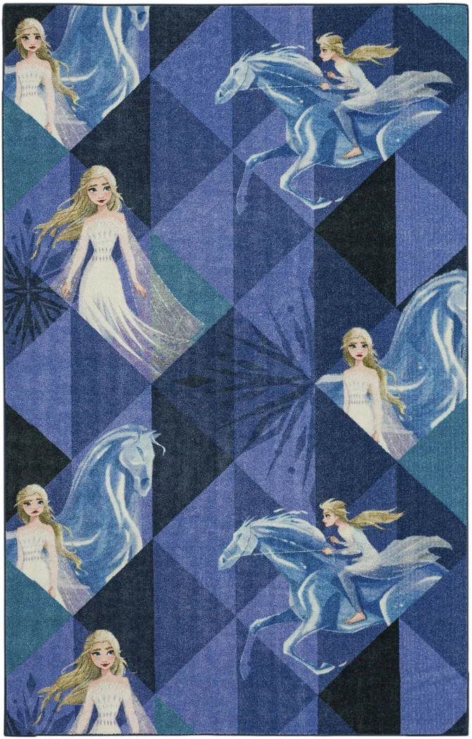 Kids Disney Elsa & Nokk Purple Geometry 5' x 8' Rug - Thumbnail - Image 1