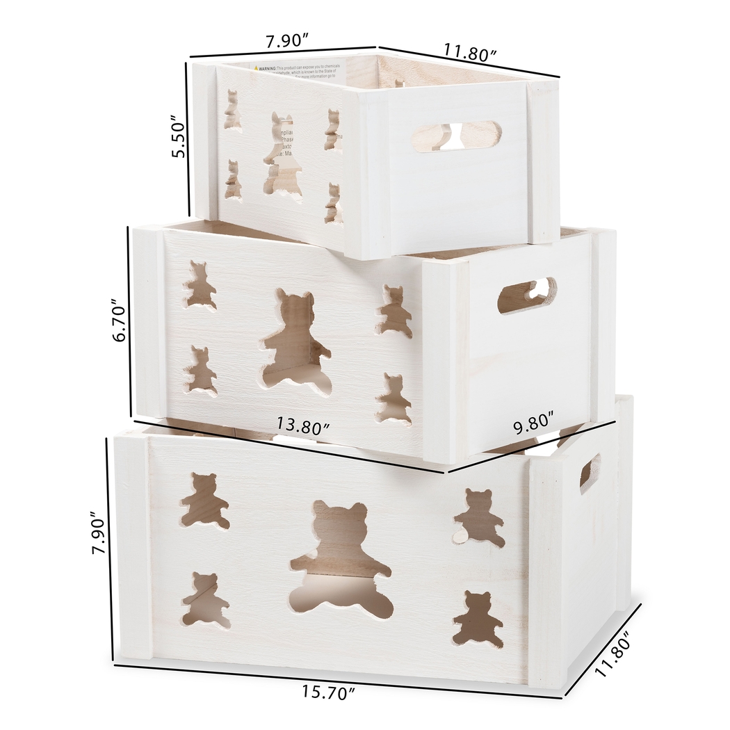 Elsage White Crate, Set of 3 - Thumbnail - Image 5