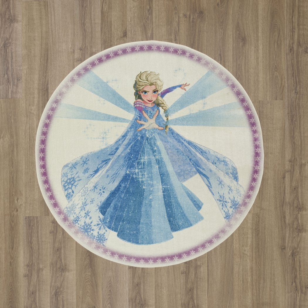 Kids Disney Elsa Spell Blue 5' Round Rug - Thumbnail - Image 2