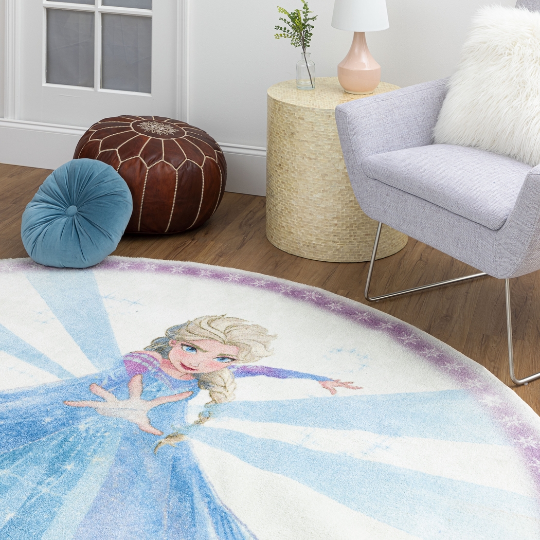 Kids Disney Elsa Spell Blue 5' Round Rug - Thumbnail - Image 4