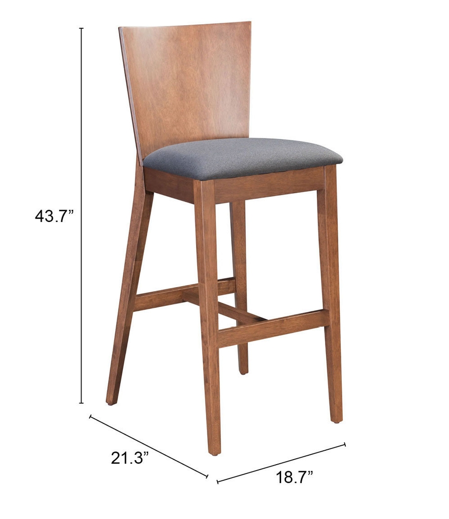 Elsepth Walnut Barstool, Set of 2 - Thumbnail - Image 6