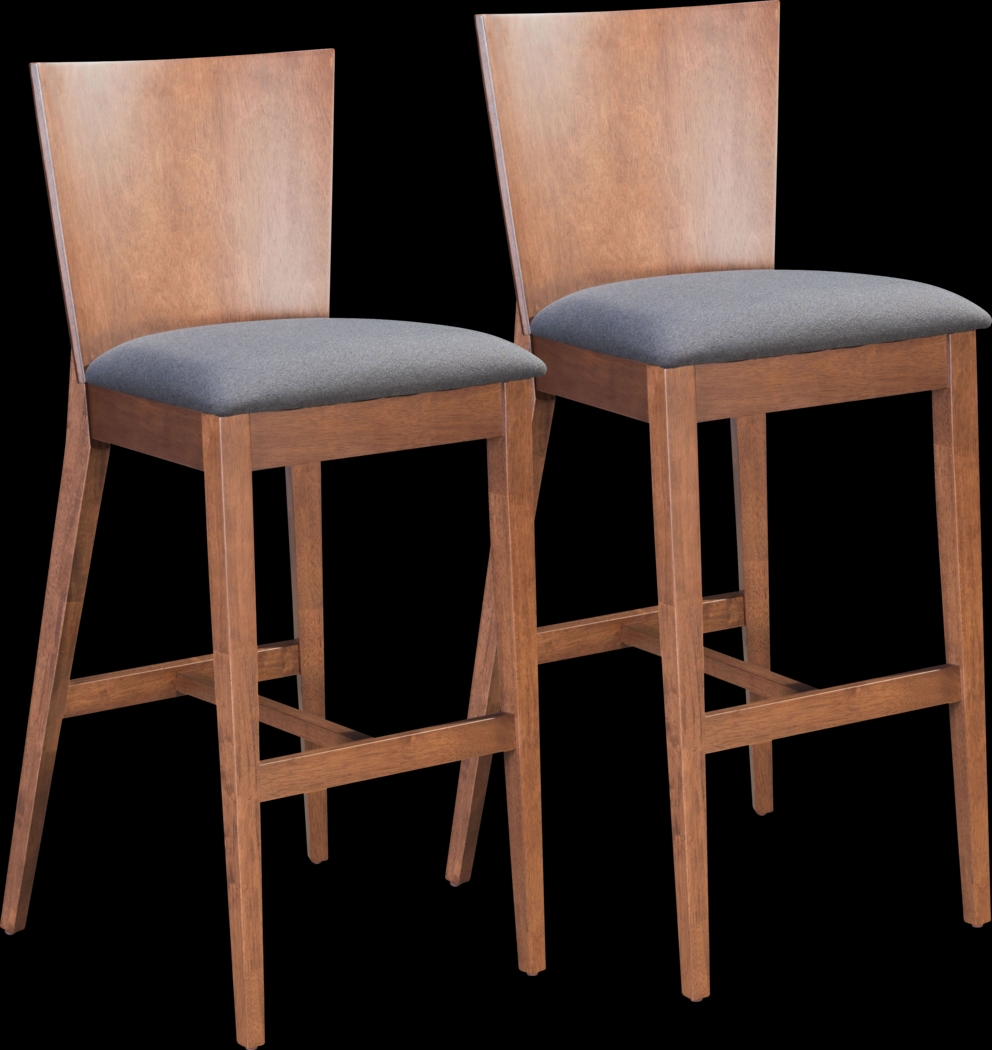 Elsepth Walnut Barstool, Set of 2 - Thumbnail - Image 1