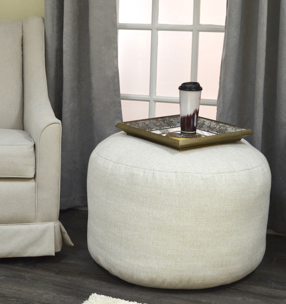 Elva Gray Round Pouf - Thumbnail - Image 2