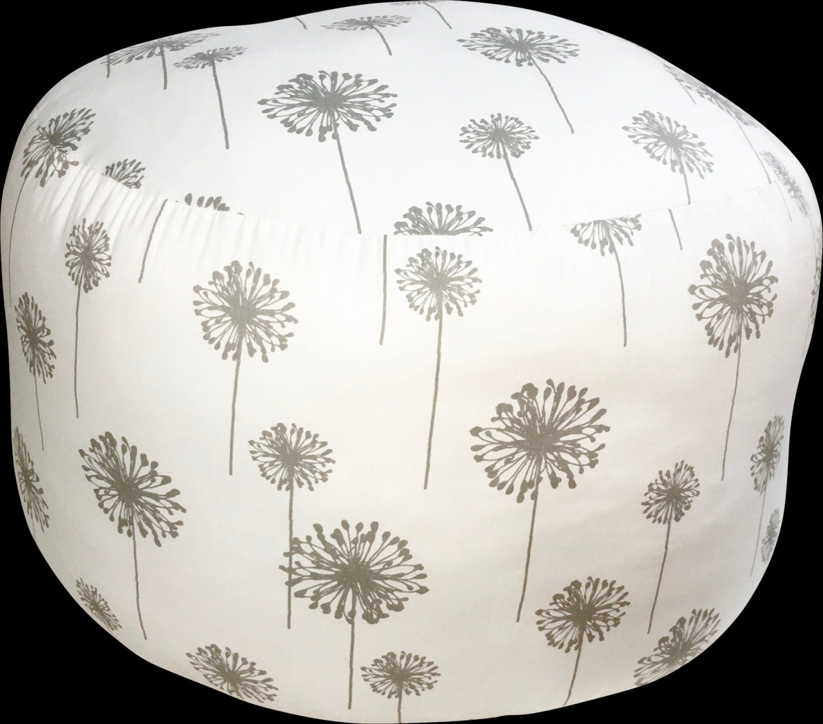 Elva Light Gray Round Pouf - Thumbnail - Image 1