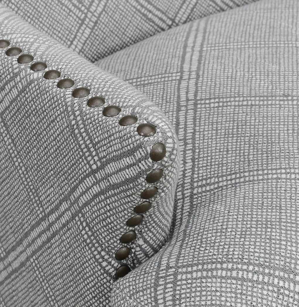 Elvedon Light Gray Accent Chair - Thumbnail - Image 4