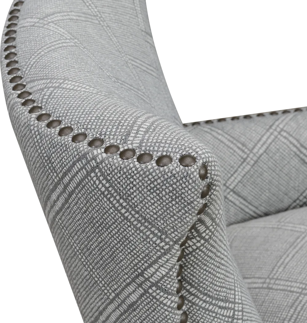 Elvedon Light Gray Accent Chair - Thumbnail - Image 5