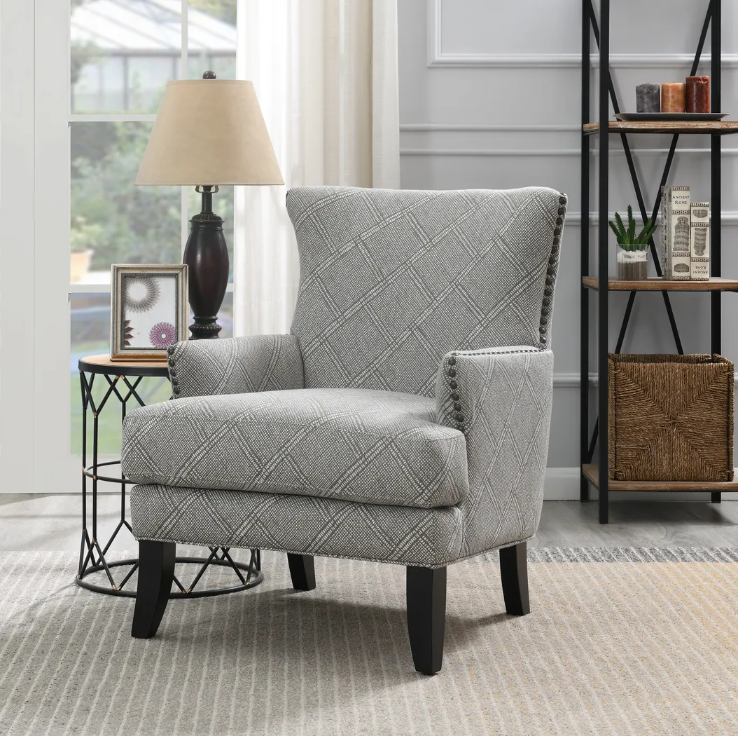 Elvedon Light Gray Accent Chair - Thumbnail - Image 6