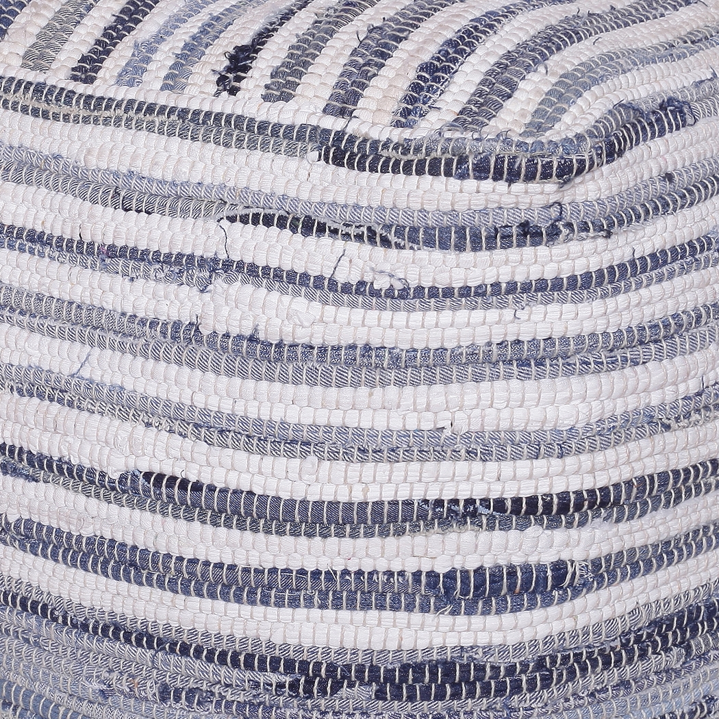 Elzebe Navy/White Pouf - Thumbnail - Image 4