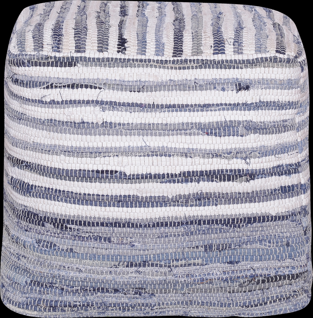 Elzebe Navy/White Pouf - Thumbnail - Image 1