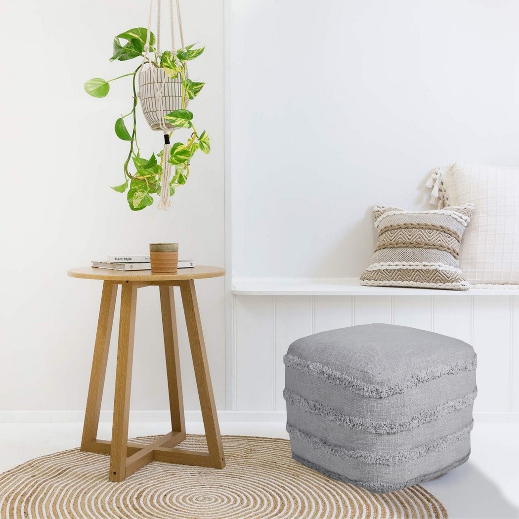 Elzieno II Gray Pouf - Thumbnail - Image 2