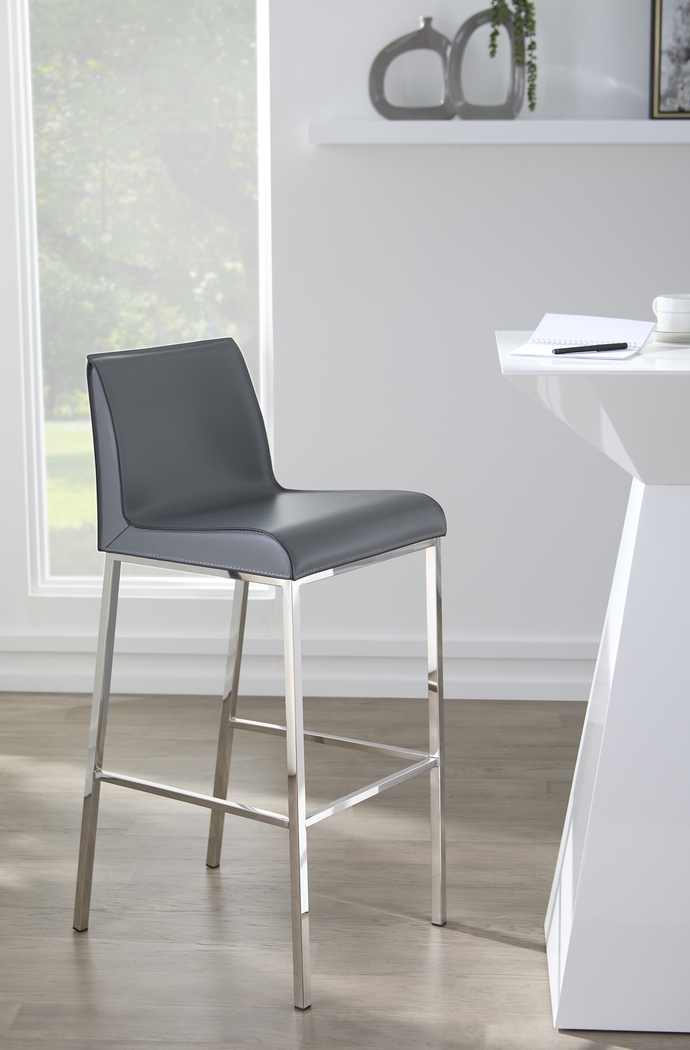 Embdy Gray Barstool, Set of 2 - Thumbnail - Image 3