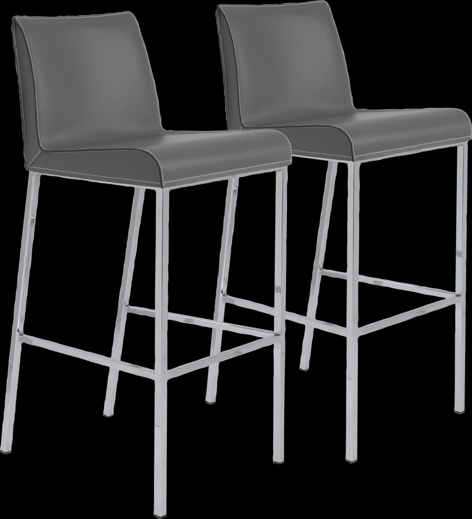 Embdy Gray Barstool, Set of 2 - Thumbnail - Image 1
