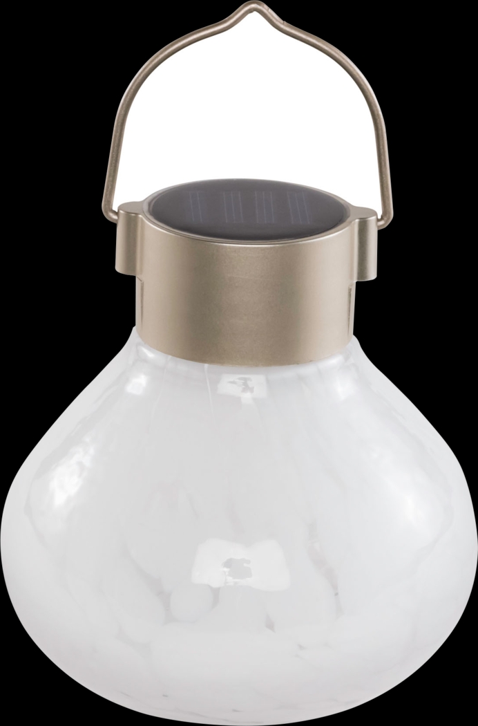 Emberley White Outdoor Solar Lantern - Thumbnail - Image 2