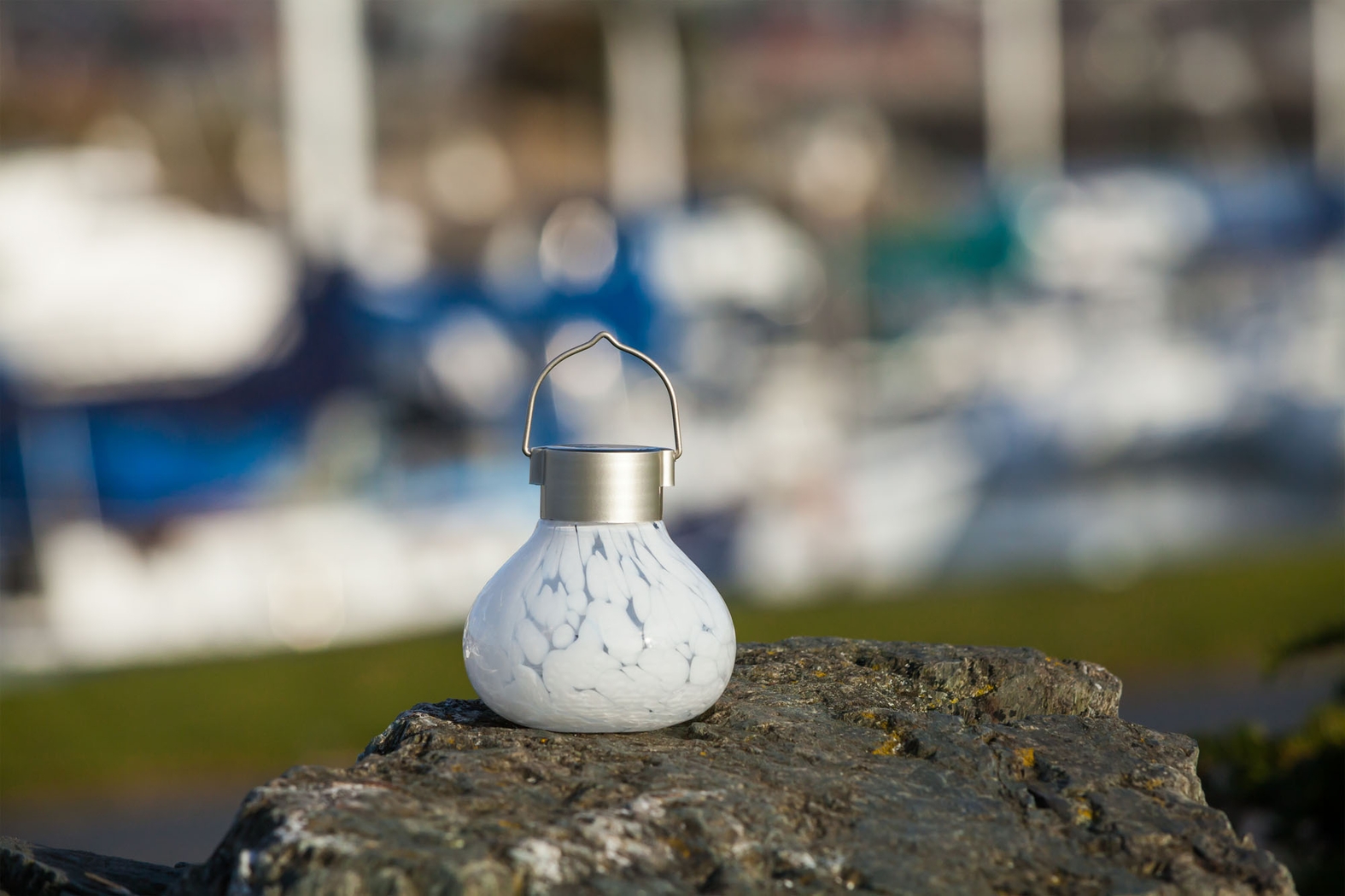 Emberley White Outdoor Solar Lantern - Thumbnail - Image 5