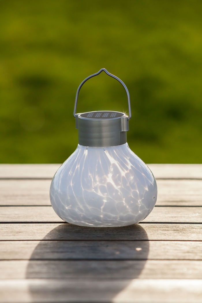 Emberley White Outdoor Solar Lantern - Thumbnail - Image 6