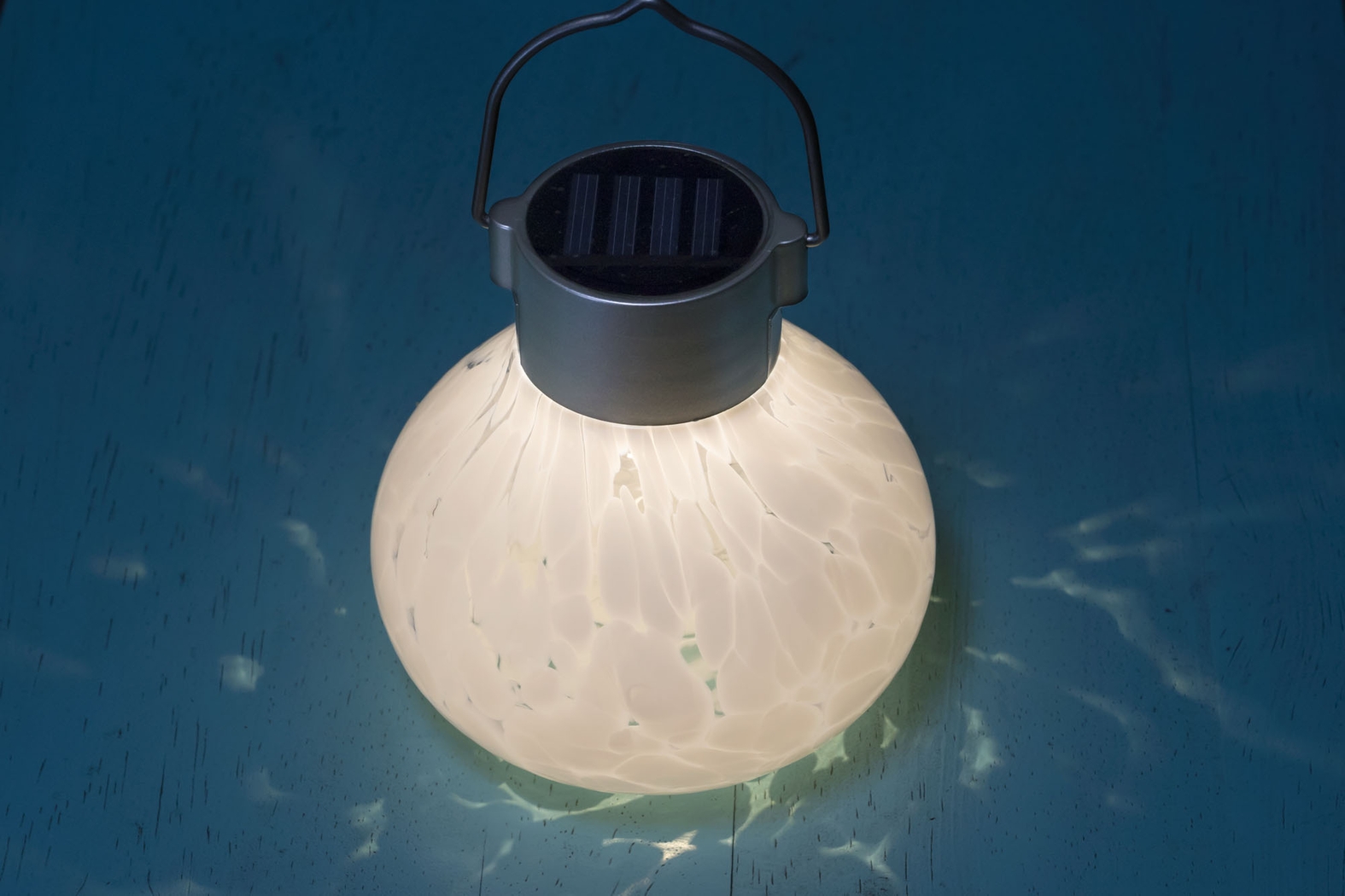 Emberley White Outdoor Solar Lantern - Thumbnail - Image 8