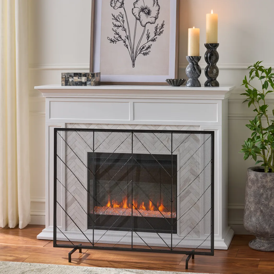 Emboro Black Fireplace Screen - Image 2