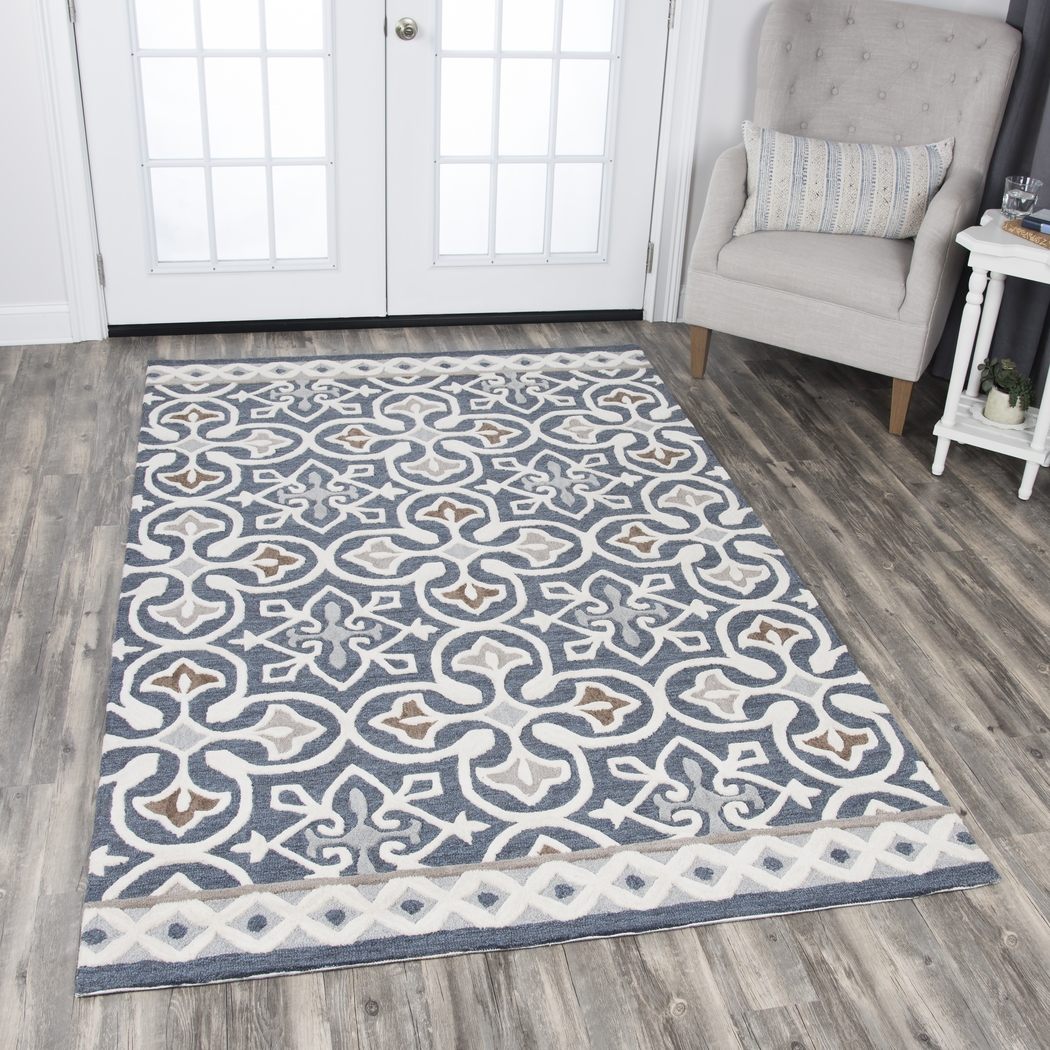 Embry Blue 5' x 8' Rug - Thumbnail - Image 5