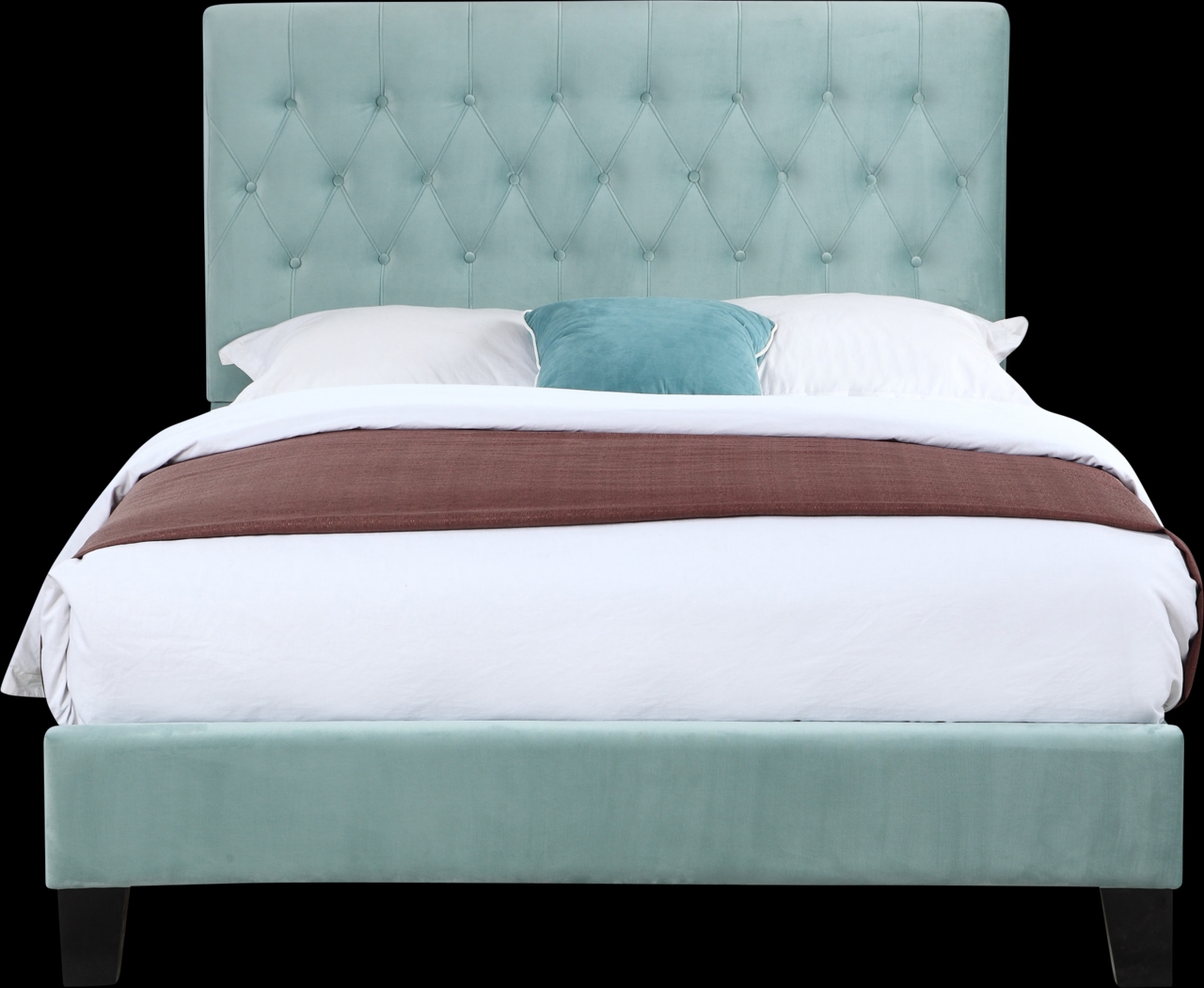 Emeline Light Blue Queen Upholstered Bed - Thumbnail - Image 2