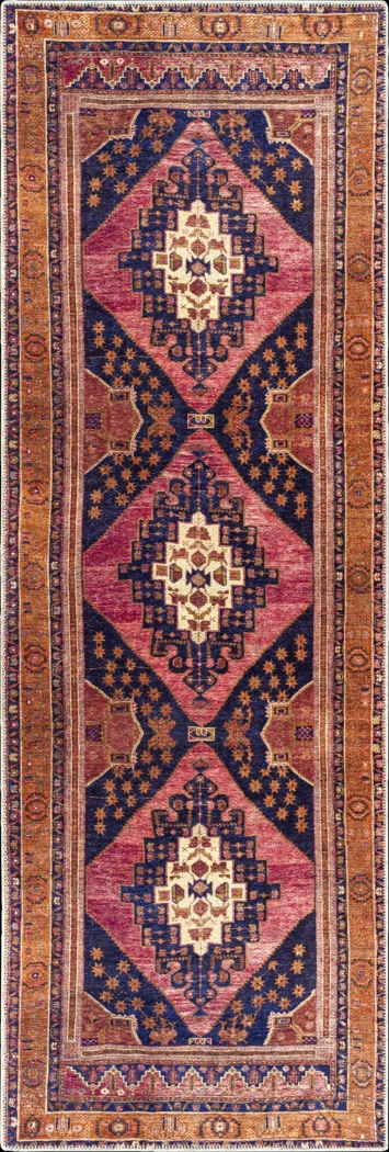 Emelyn Orange 2'5 x 7'8 Runner Rug - Thumbnail - Image 1