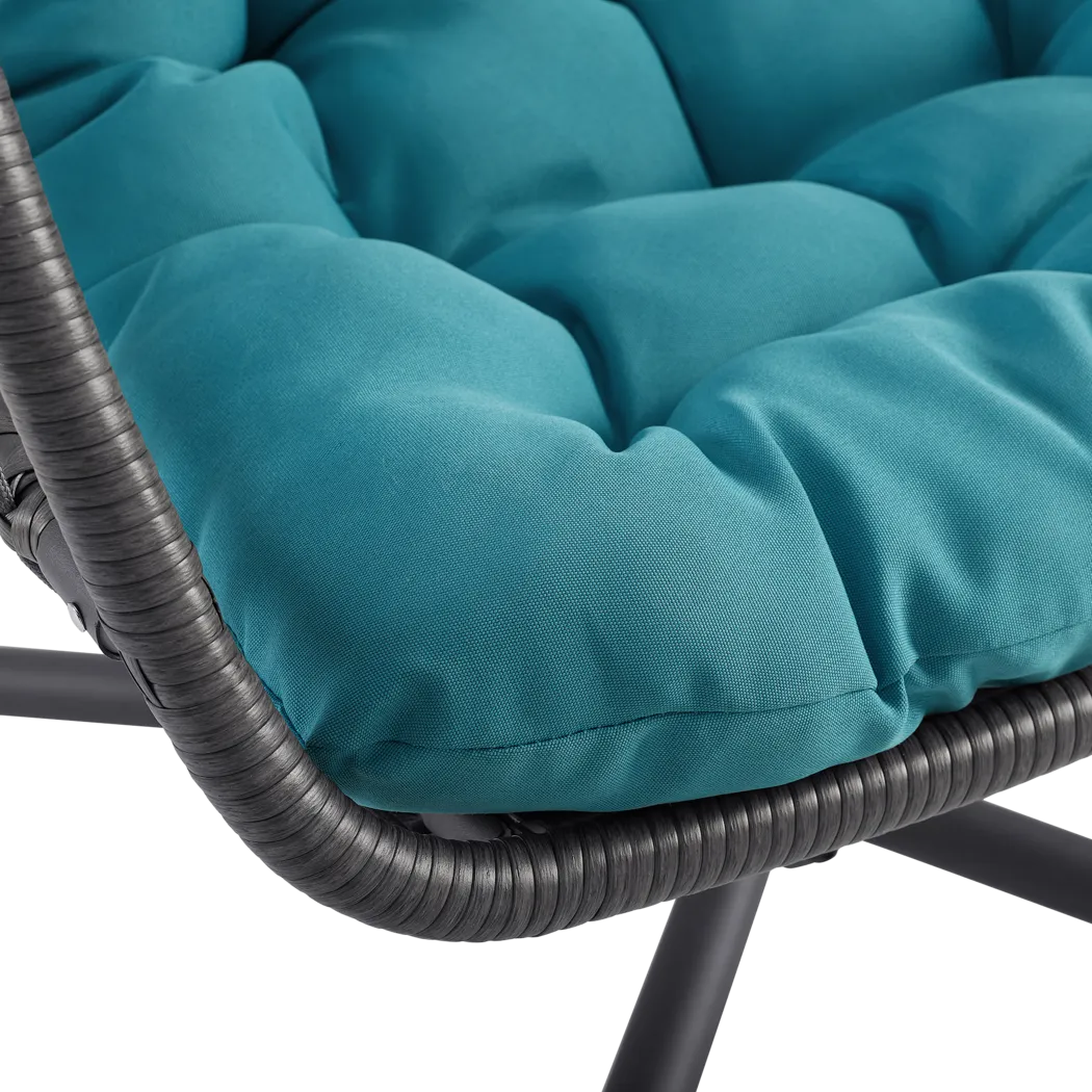 Emerywood Teal Outdoor Swinging Accent Chair - Thumbnail - Image 3