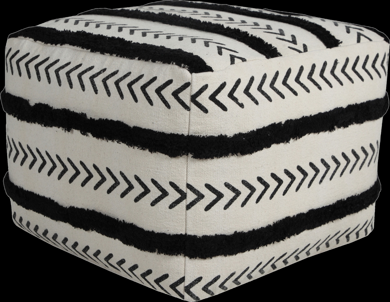 Emgen Black/White Pouf - Thumbnail - Image 1