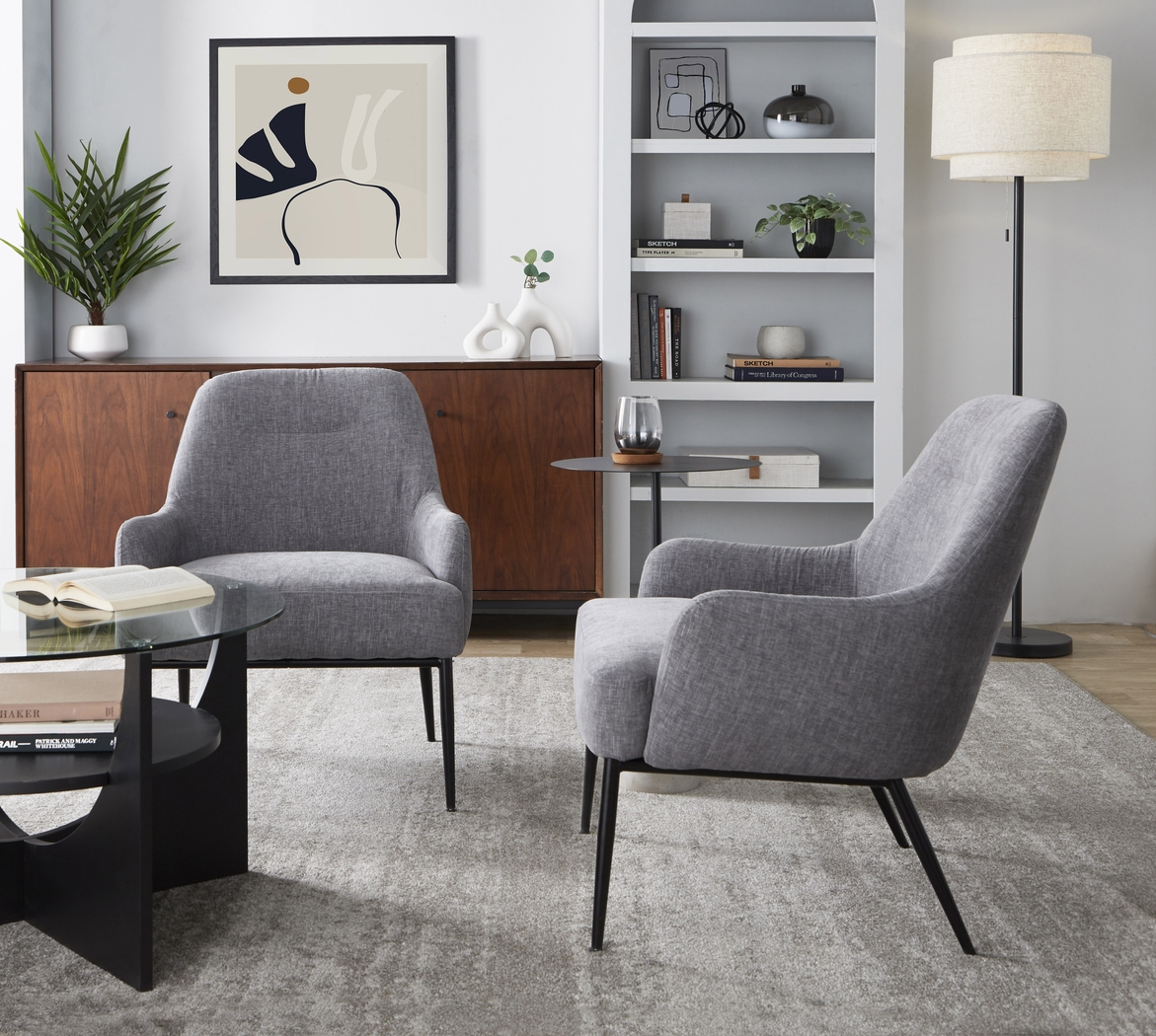 Emil Gray Accent Chair - Thumbnail - Image 2