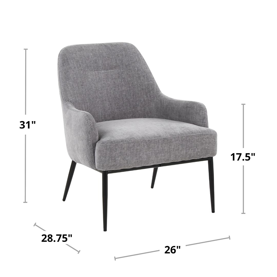 Emil Gray Accent Chair - Thumbnail - Image 9