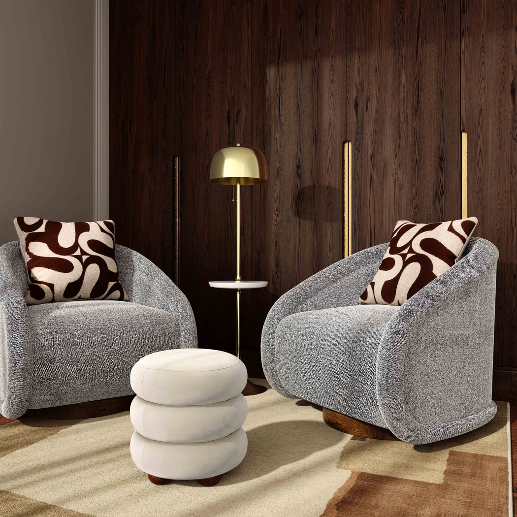 Emmamine Gray Swivel Accent Chair - Thumbnail - Image 2
