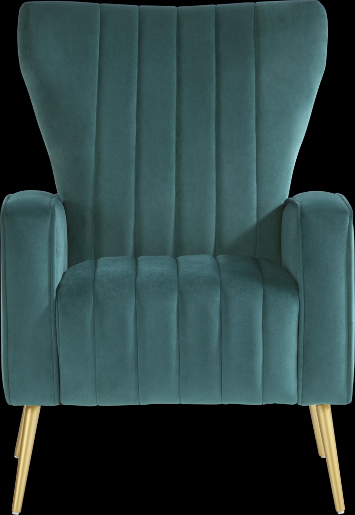 Emmanuel Teal Accent Chair - Thumbnail - Image 2