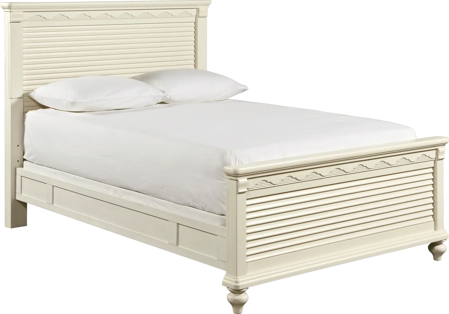 Emma's Escape White Wash 3 Pc Full Panel Bed - Thumbnail - Image 1