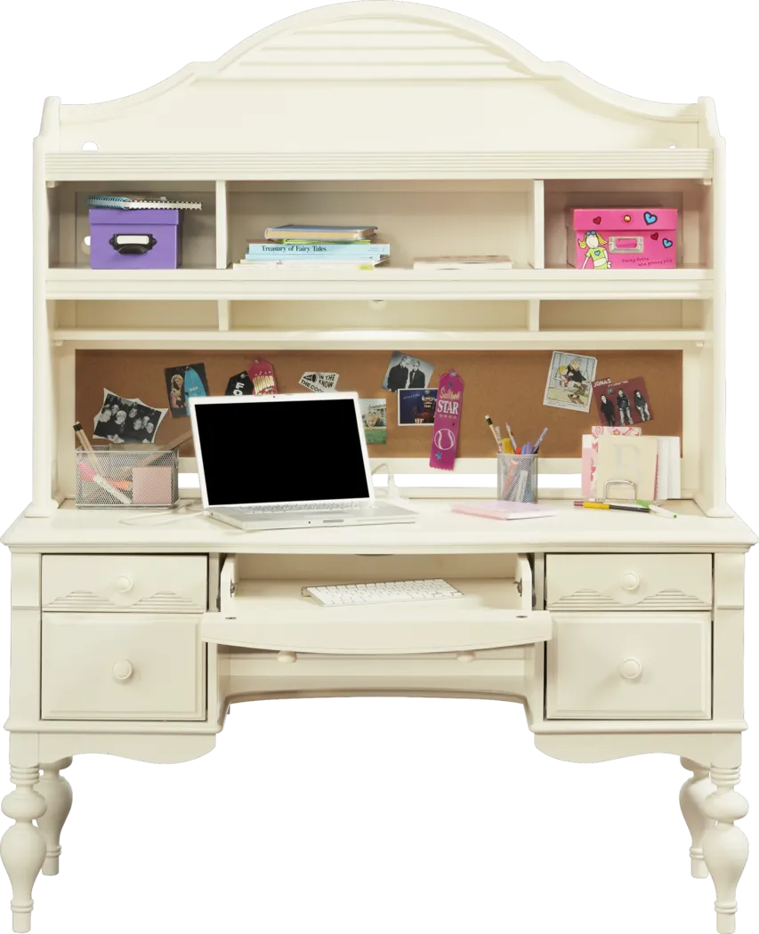 Emma's Escape White Wash Desk & Hutch - Thumbnail - Image 2