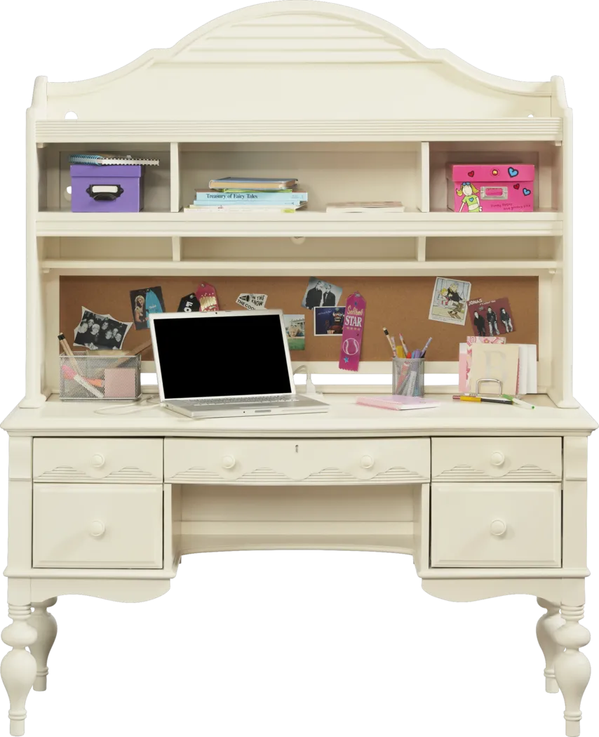 Emma's Escape White Wash Desk & Hutch - Thumbnail - Image 1