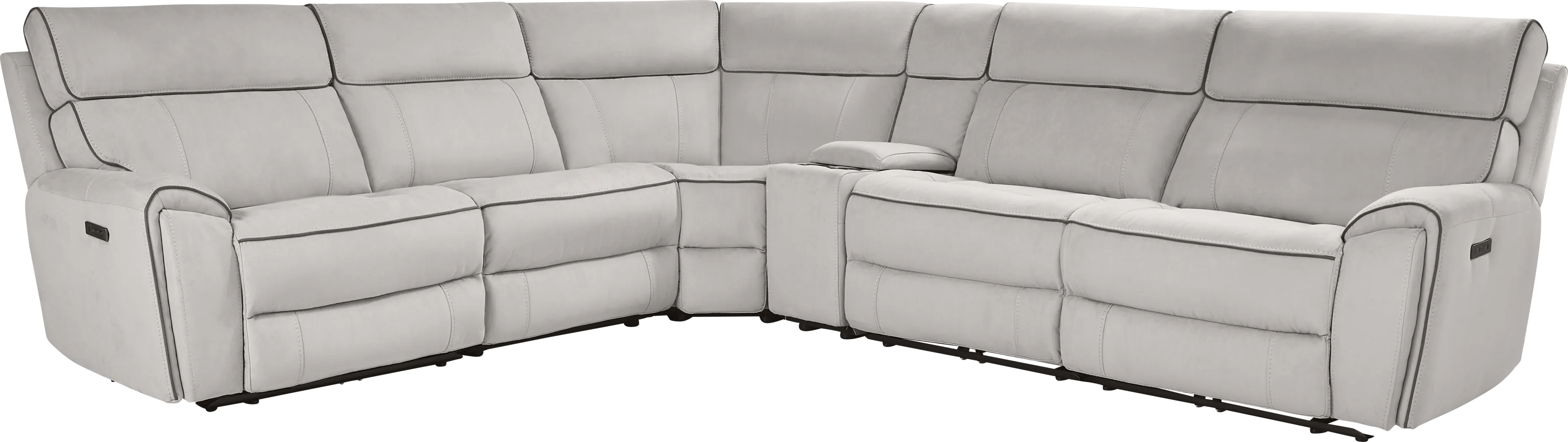 Emmett Avenue Gray 6 Pc Dual Power Reclining Sectional - Image 5
