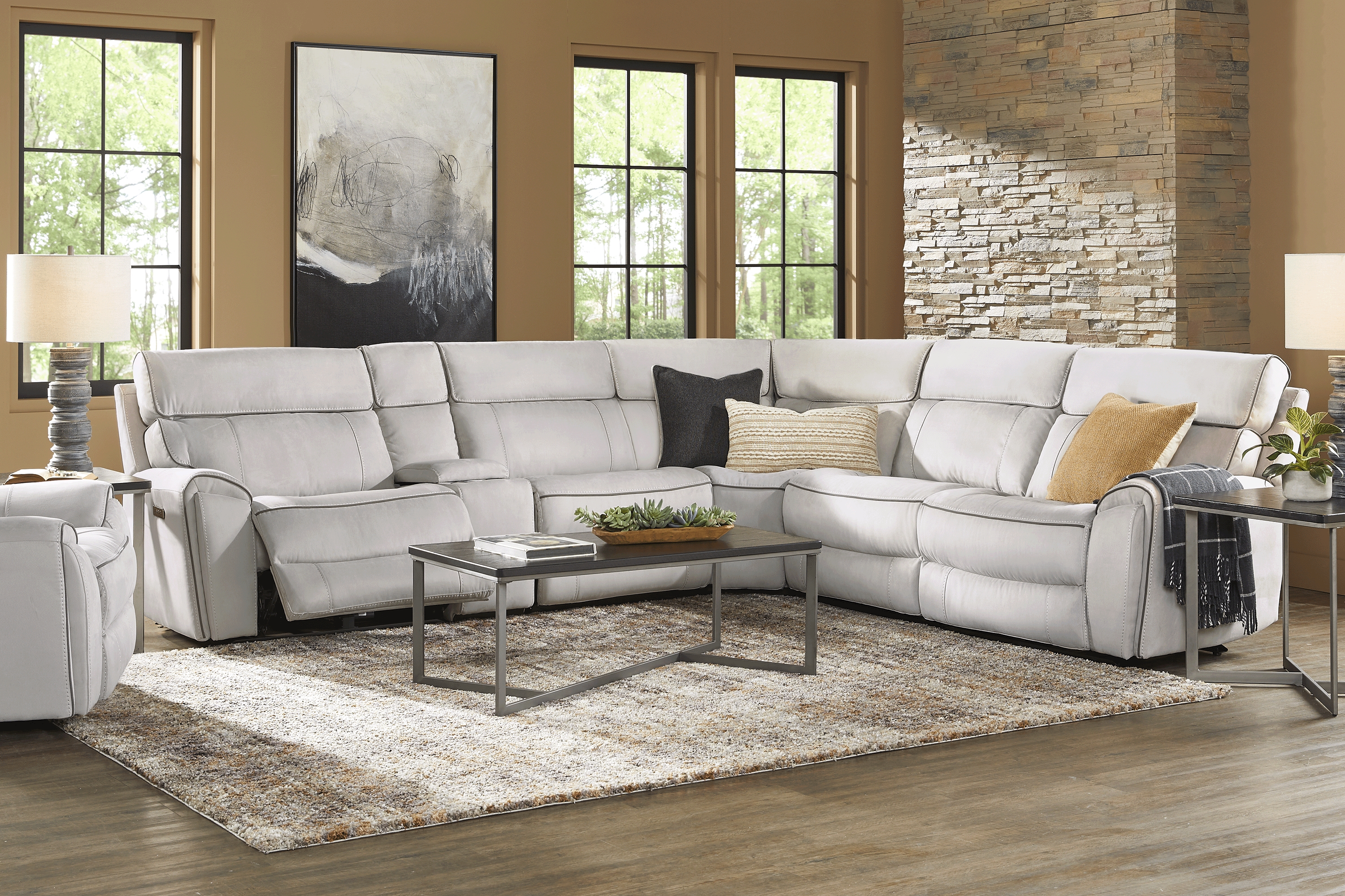 Emmett Avenue Gray 6 Pc Dual Power Reclining Sectional - Thumbnail - Image 2