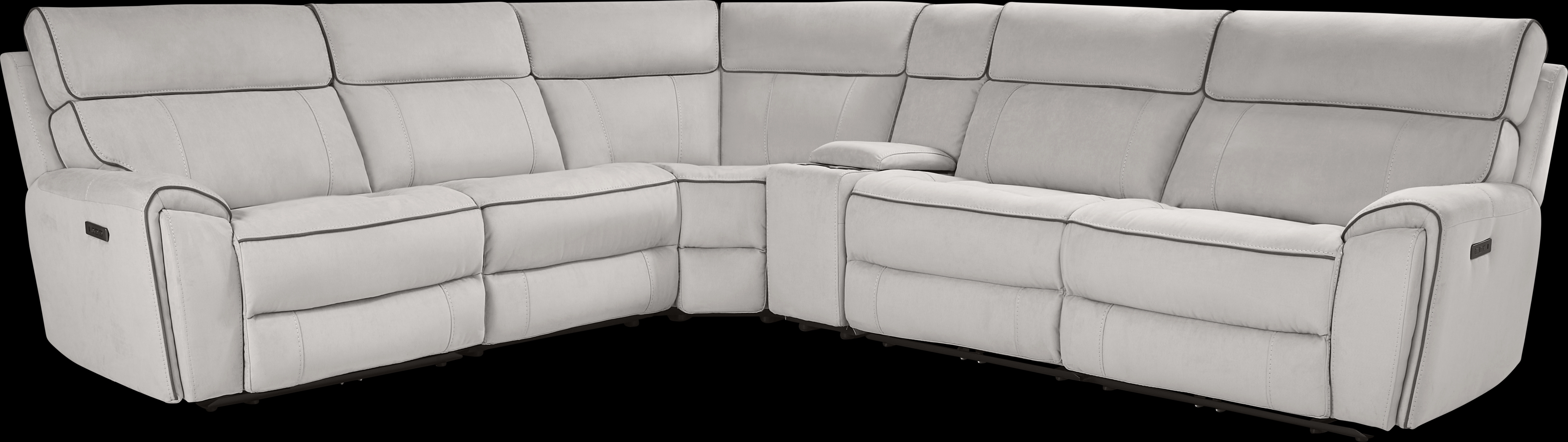 Emmett Avenue Gray 6 Pc Dual Power Reclining Sectional - Thumbnail - Image 1