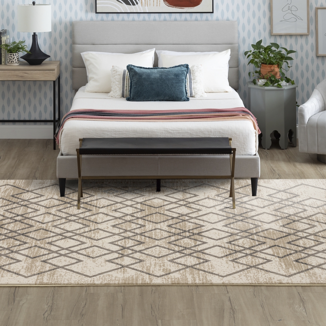 Emmis Ivory 5'3 x 7'10 Rug - Thumbnail - Image 2