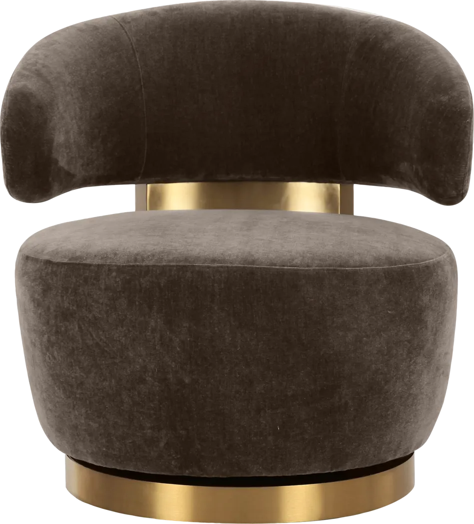 Emmitsburg Dark Brown Swivel Accent Chair - Thumbnail - Image 2