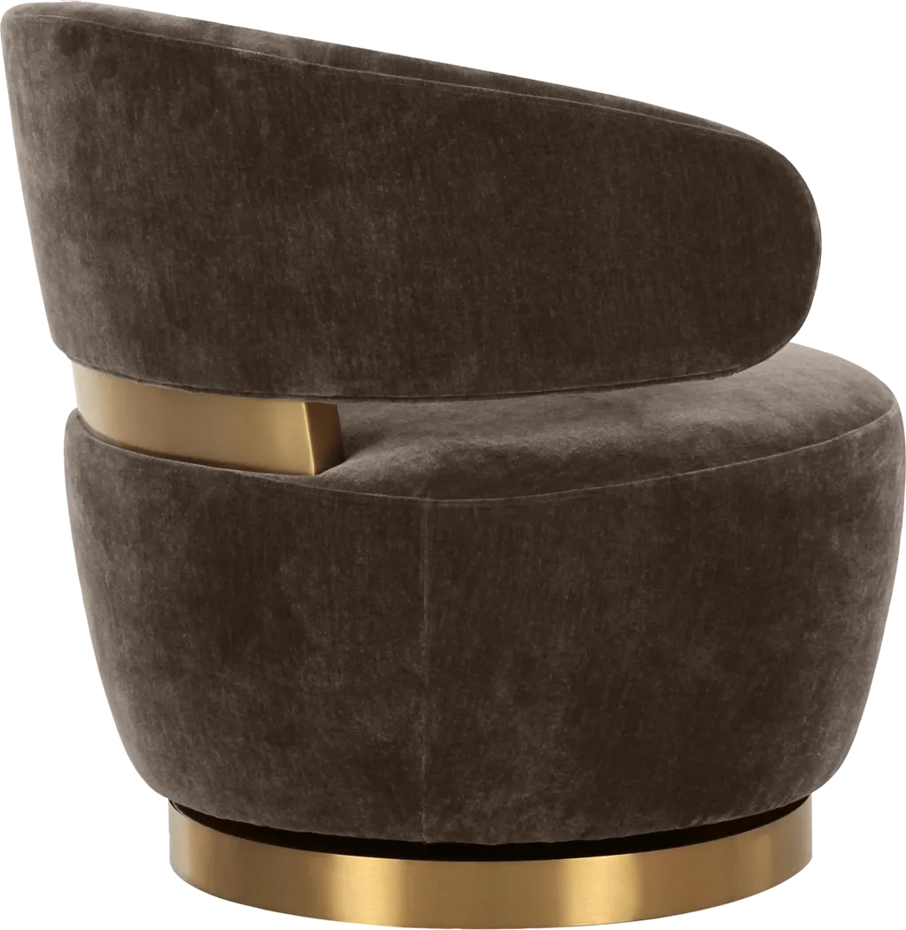 Emmitsburg Dark Brown Swivel Accent Chair - Thumbnail - Image 3