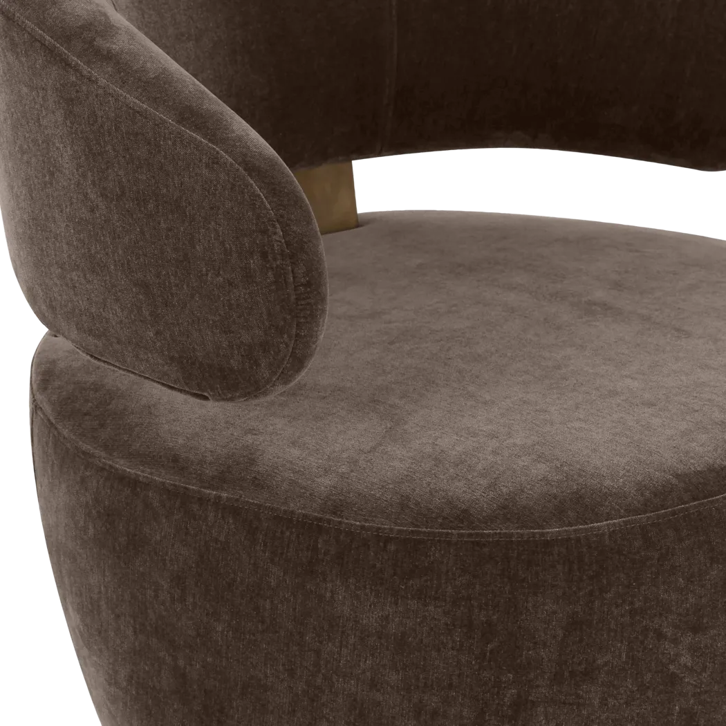 Emmitsburg Dark Brown Swivel Accent Chair - Thumbnail - Image 4