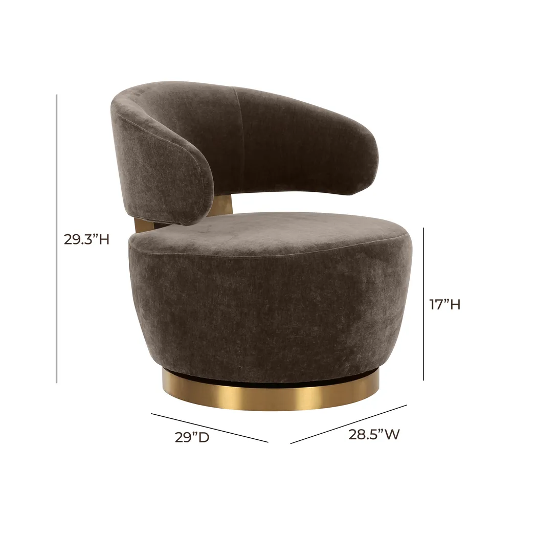 Emmitsburg Dark Brown Swivel Accent Chair - Thumbnail - Image 5